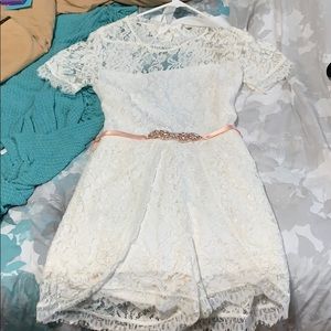 White lace custom romper